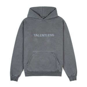 Talentless Circle Embroidered Hoodie - Steel Grey